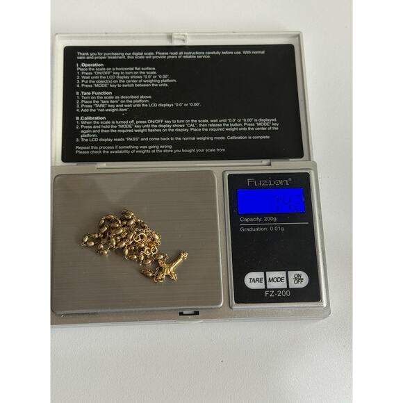 Dyadema Italy Vermeil Sterling Silver Dainty Rosary Cross Necklace 18" - Picture 10 of 12